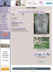 Findagrave with advertisements