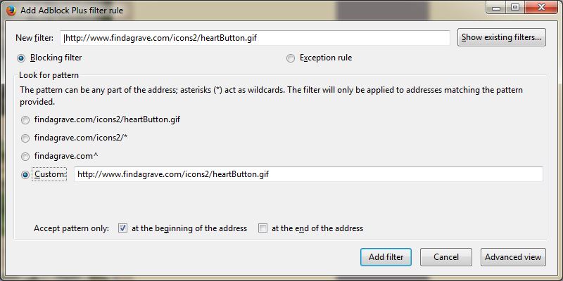 Adding an Adblock Filter